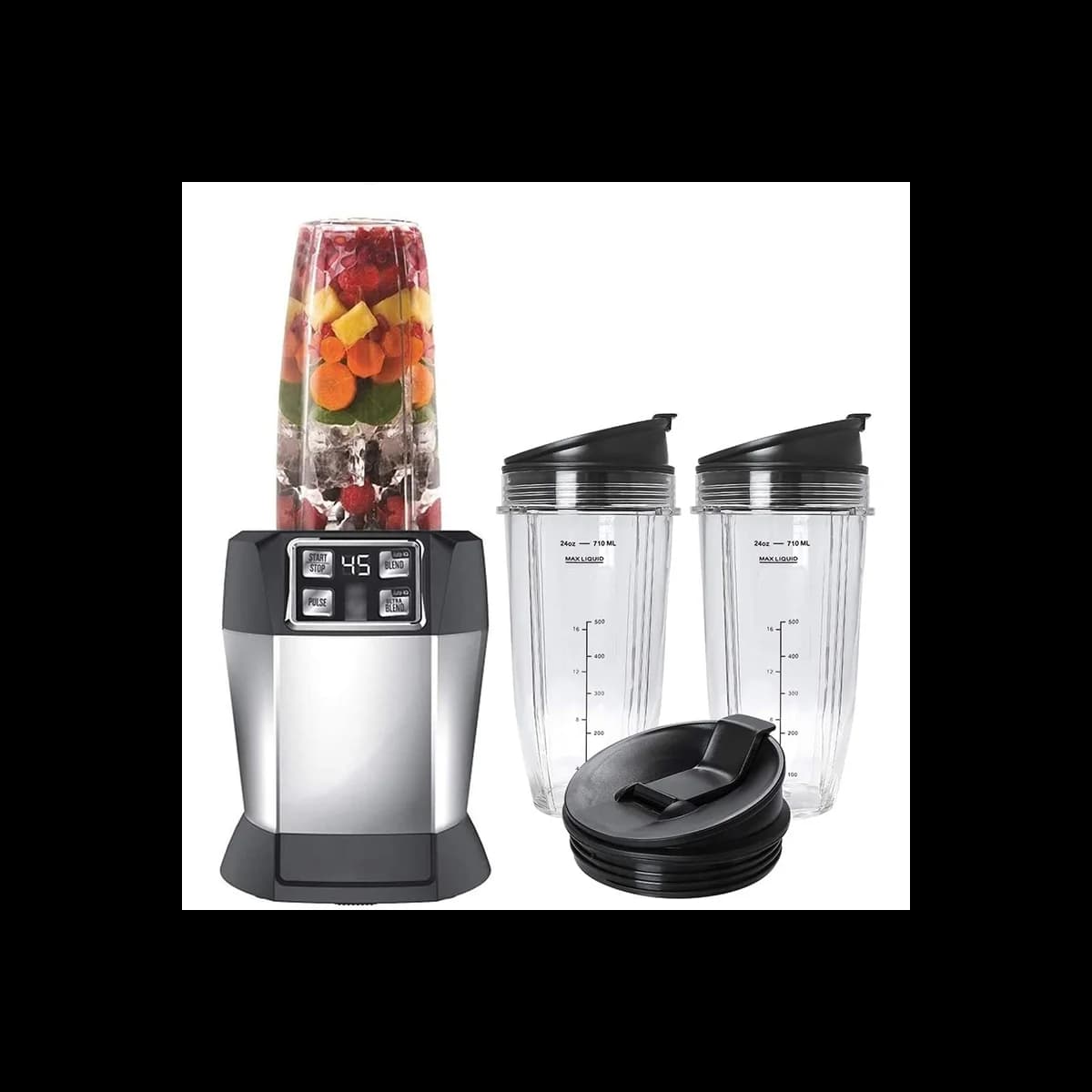 popolare tazza da 24 once di ricambio da 2 pezzi con coperchio con beccuccio per frullatori Nutri Ninja Auto IQ Series con BL450/BL454/BL456/BL480/BL481