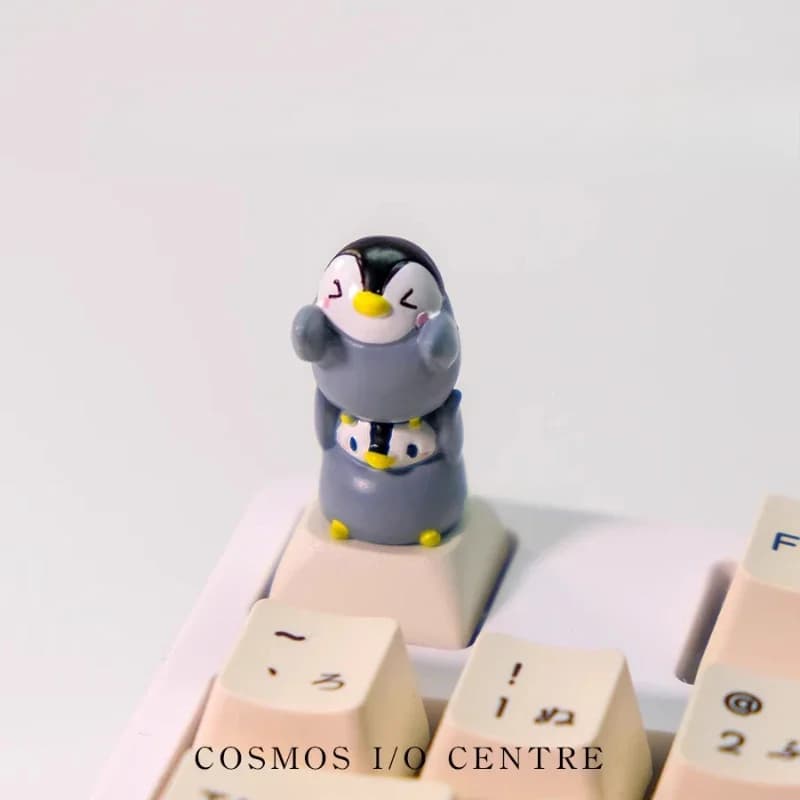Simpatici copritasti con pinguino Personalizzazione personalizzata Copritasti con animali dei cartoni animati con pinguino per tastiera meccanica Tastiera artigianale fatta a mano