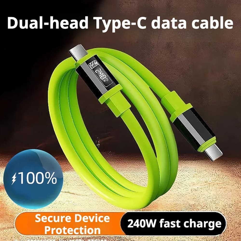 Cavo di ricarica super veloce da 240W da USB-C a USB-C, caricatore universale ad alta potenza con display di alimentazione per Xiaomi, iPhone, Samsung