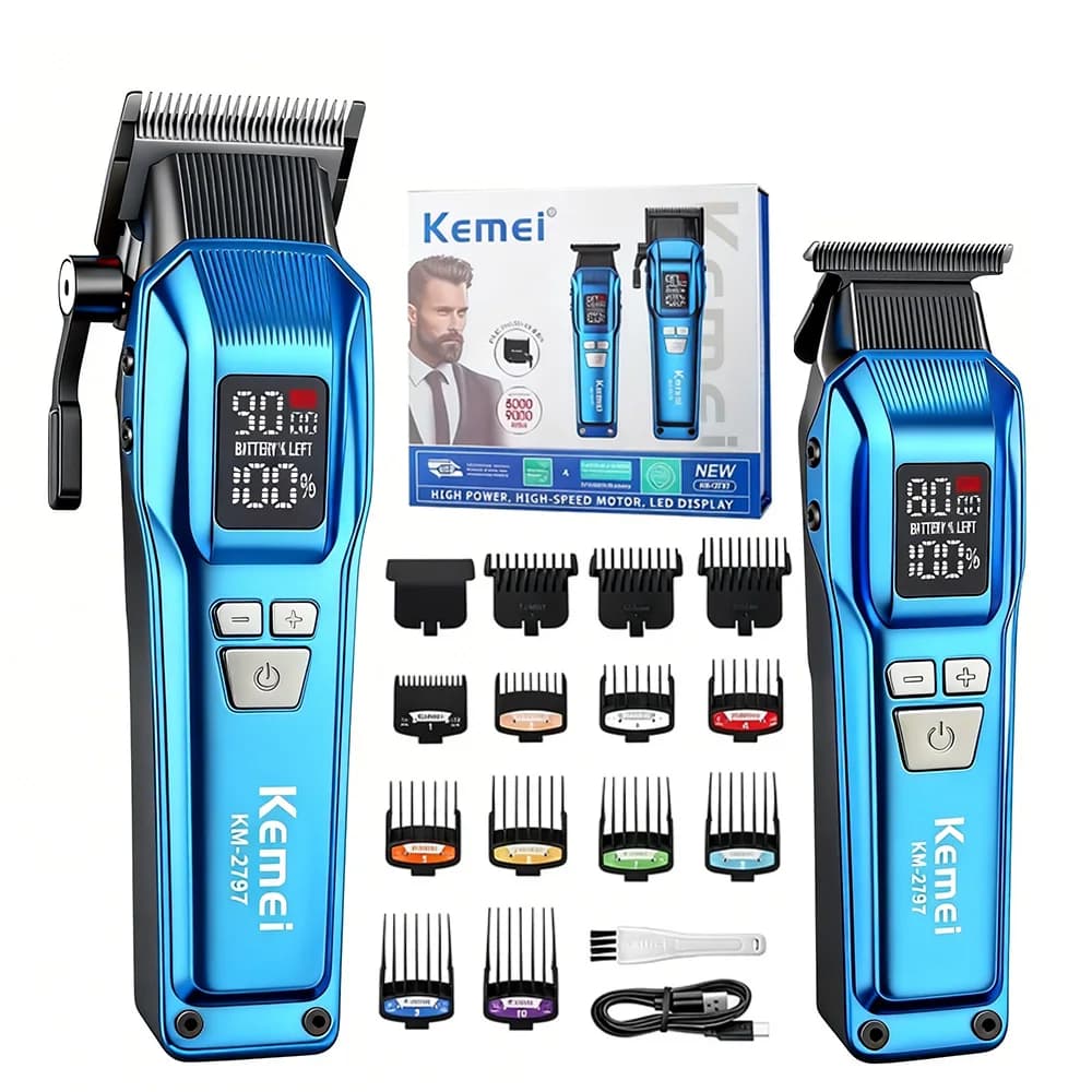 KM-2797 Kemei Professional electric haircut kit, rechargeable razor for men, USB charging, wireless shaving shaver