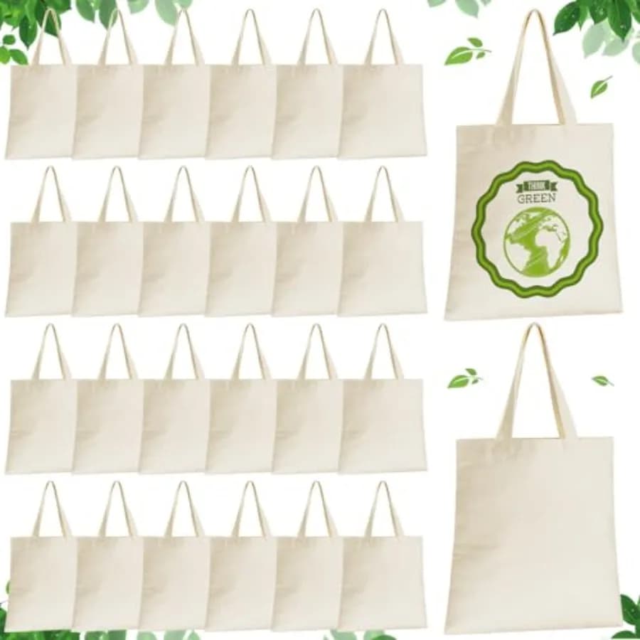 Sublimation Tote Bags Blanks, Polyester Reusable Shopping Bags 15" x 16", Canvas Tote for Custom Business DIY Printing
