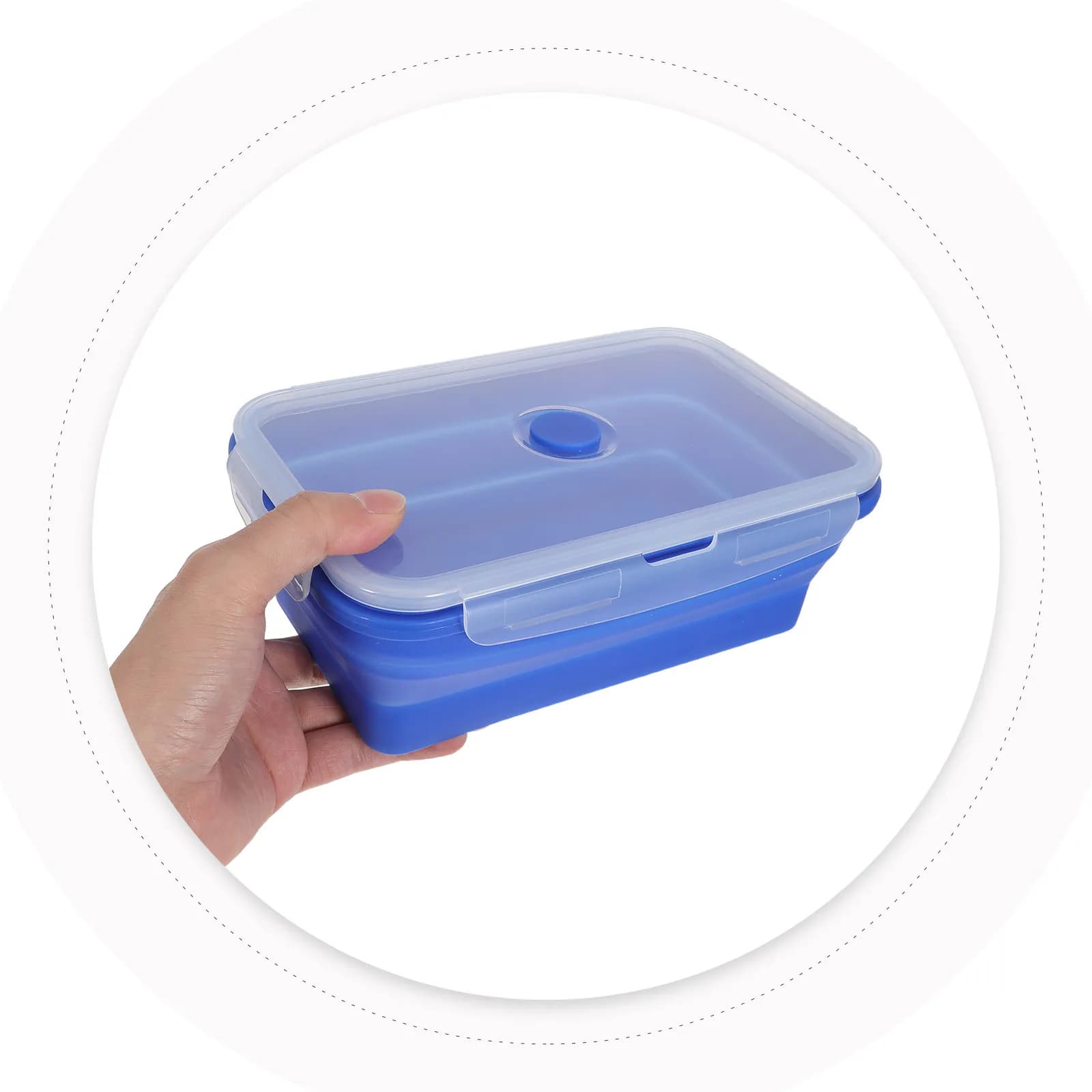 4Pcs Foldable Silicone Lunch Box Collapsible Food Storage Containers Leakproof Microwave Safe Stackable Food Storage for Travel