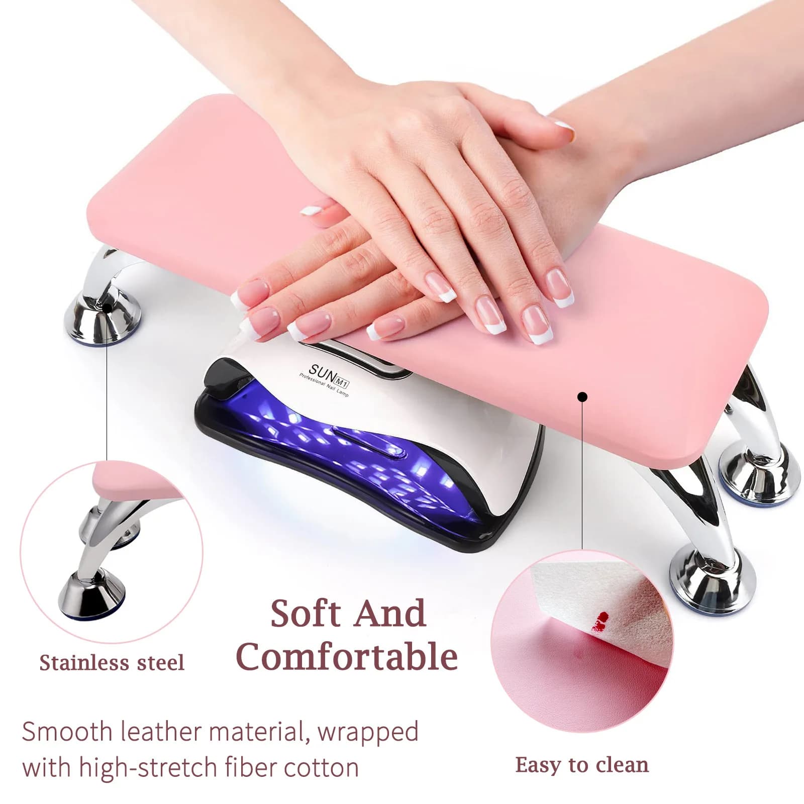 Grande poggiamano per unghie, supporto regolabile con poggiapiedi, cuscino da tavolo per manicure in memory foam per uso domestico in salone di smalto gel