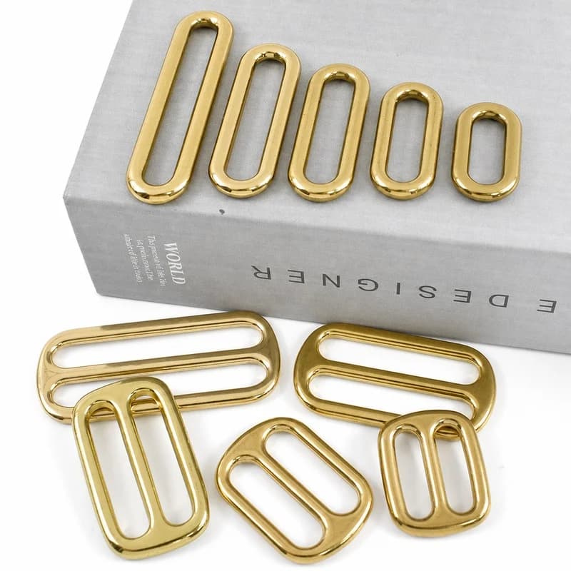 5/10/20Pcs 13-50mm Brass Metal Tri-Glide Buckles Backpack Bag Ring Clasp Belts Loop Hook DIY Hardware Accessories for Handbag