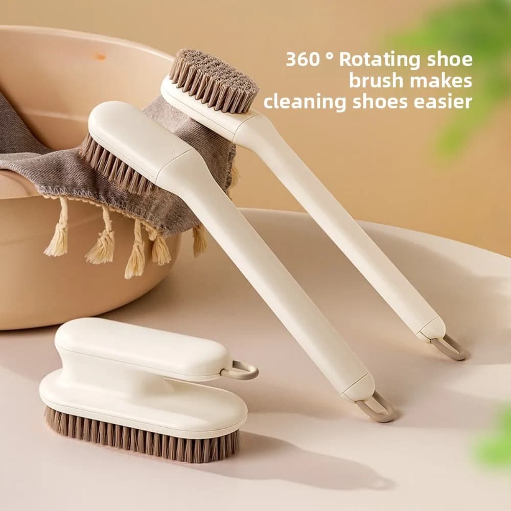 Spazzola per scarpe creativa e girevole con setole morbide per uso domestico, non danneggia le scarpe e serve anche come spazzola speciale per il lavaggio.