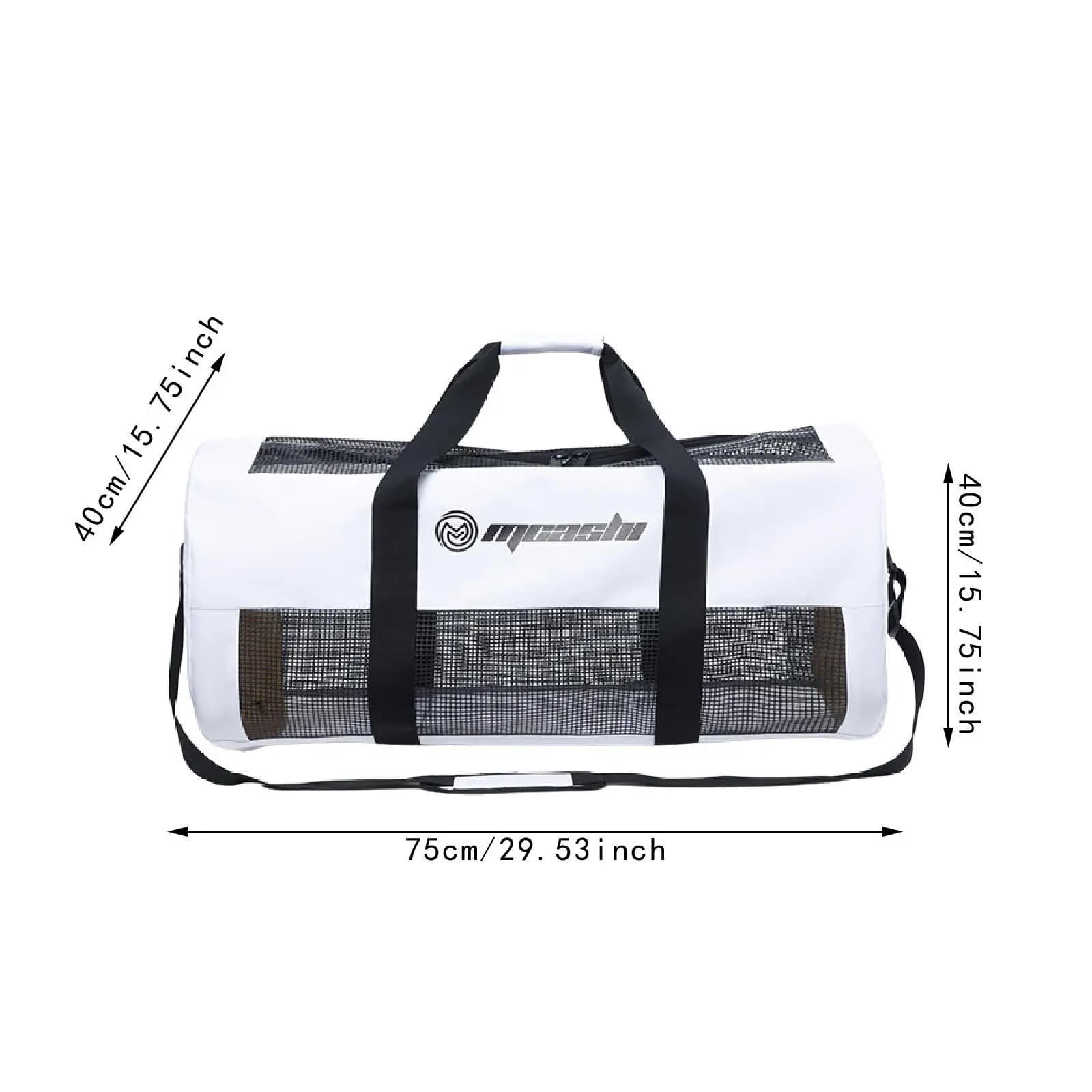 Water Resistant Diving Duffel Bag 60L Mesh Large Storage for Snorkeling Fins Wetsuit Equipment for Sea Holiday