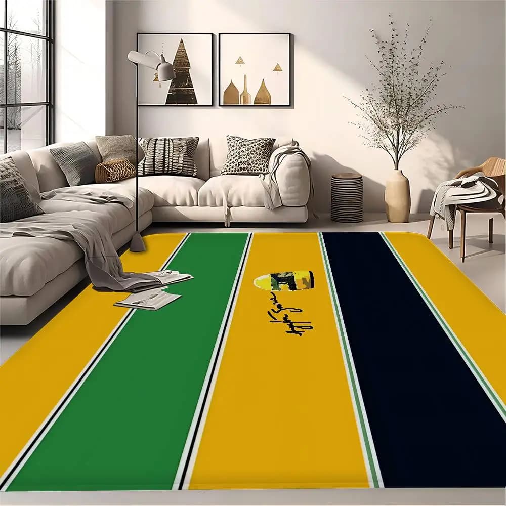 Tappetino da bagno con logo A-Ayrton S-Senna, decorazione per la camera dei bambini, per la camera da letto, per il balcone, antiscivolo, per il soggiorno, tappeto di benvenuto