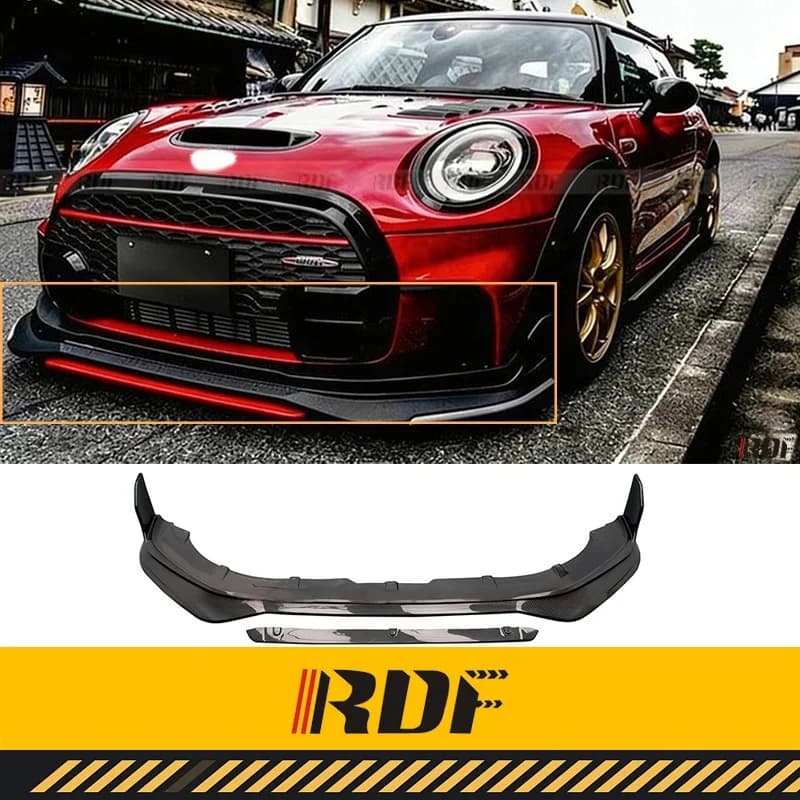 Suitable for MINI F56 F56 JCW GIOMIC Carbon fiber Front Lip Aerodynamic kit Modified Forged Carbon Front Diffuser Lip Body kit