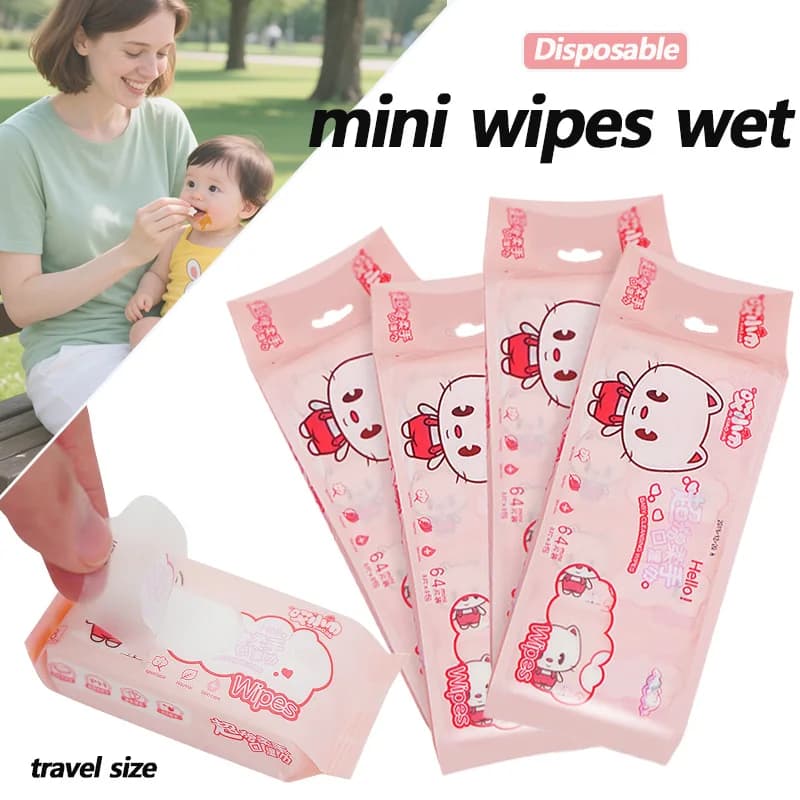 Mini salviette multiuso usa e getta/formato da viaggio portatile Salviette per la pulizia della bocca delle mani con estrazione speciale Materiale scolastico per la casa