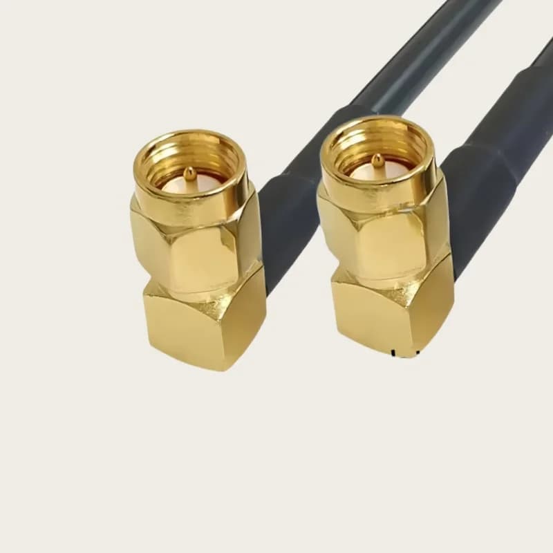 Cavo RG58 SMA Maschio ad Angolo Retto a RP SMA Femmina, Prolunga per Antenna WiFi, Cavo Coassiale RF RG-58U 50 Ohm