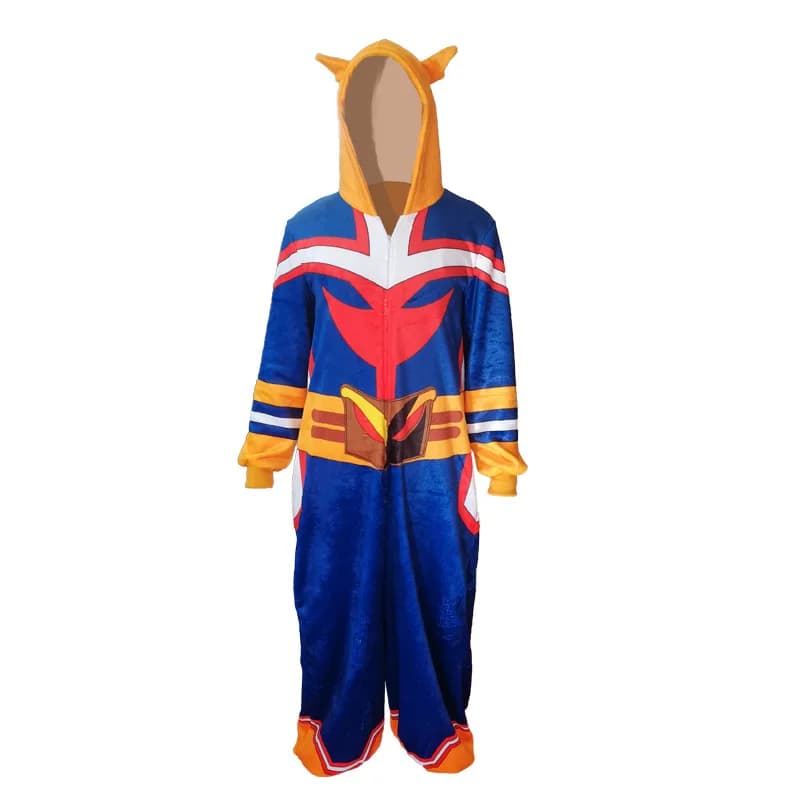 Pigiama Cosplay Anime My Hero Academia, Costume All Might con Accappatoio e Tuta, Outfit di Halloween Pronto per la Spedizione