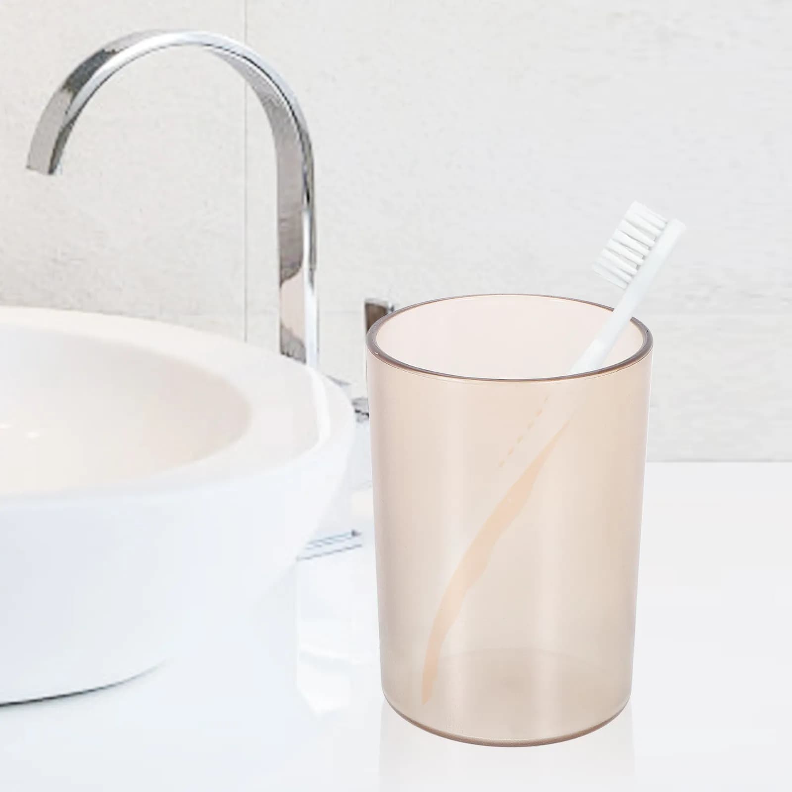 Set di 4 Portaspazzolini da Bagno, Bicchieri Riutilizzabili in Plastica per Collutorio, Tazze Portaoggetti per Viaggi, Ufficio, Casa, per Bere e Risciacquare