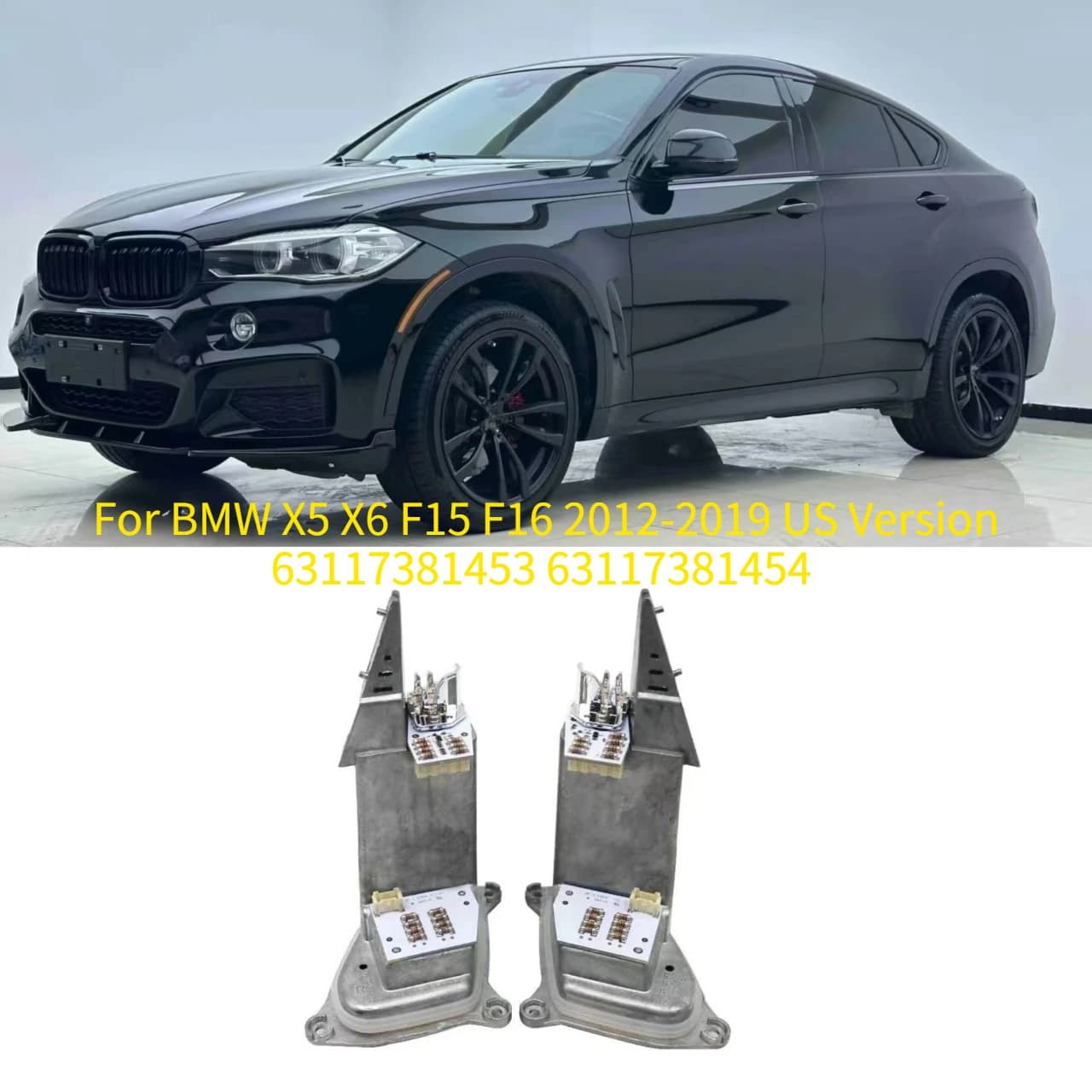 For BMW X5 X6 F15 F16 2012-2019 US Version 63117381453 63117381454 Headlight DRL Module Full LED Turn Signal Module Replacement