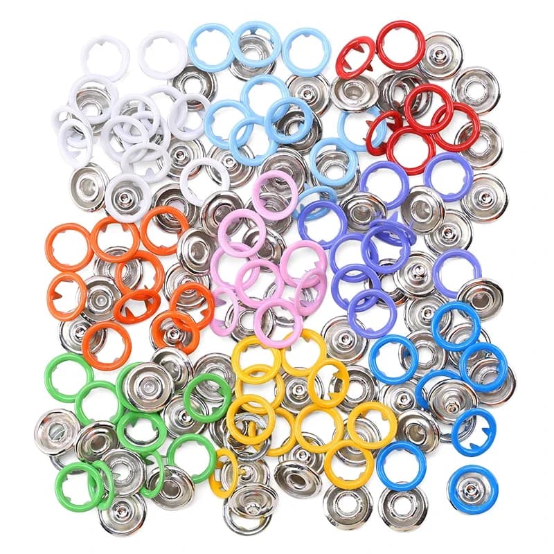Bottoni automatici in metallo ad anello cavo Set accessori per vestiti Bottoni a pressione cardigan per abbigliamento per bambole 10 colori senza pinza