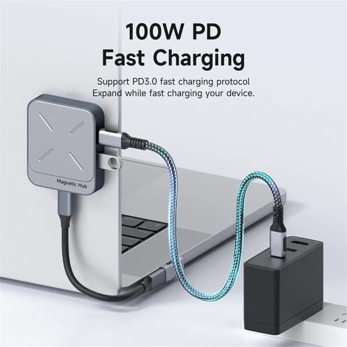 Lettore di Schede Magnetiche SD4.0 312MB/S USB-C per Schede SD MicroSD TF, Hub Magnetico UHS-II per Laptop e Telefono