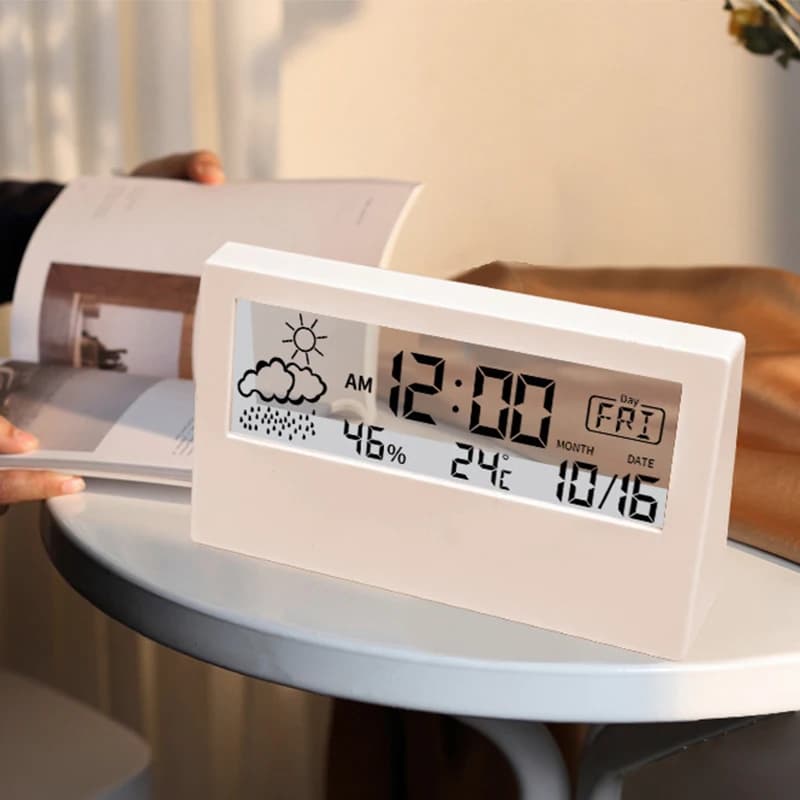 Thermometer LED Thermometer Multifunction Electronic Clock Temperature Humidity Meter Weather station for the house with alarm