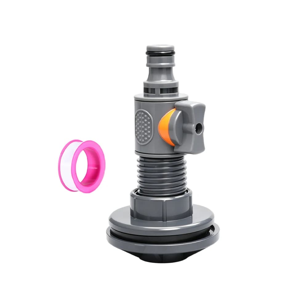 PVC IBC Water Tank Adapter Garden Hose Connector With Quick Valve For Rain Harvesting System 3/4 Inch Nipple Stop Valve Tool