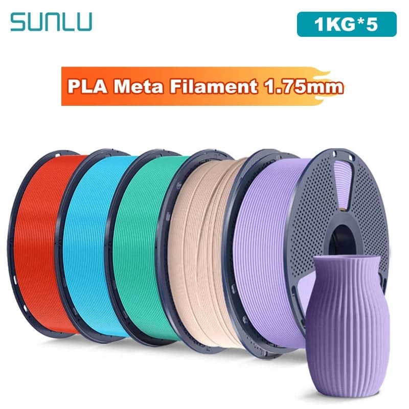 5 kg PLA Meta 3D Printer Filament 1.75 mm 1000 g (2.2 lbs) Prewashed Filament without knots Suitable for most FDM printers