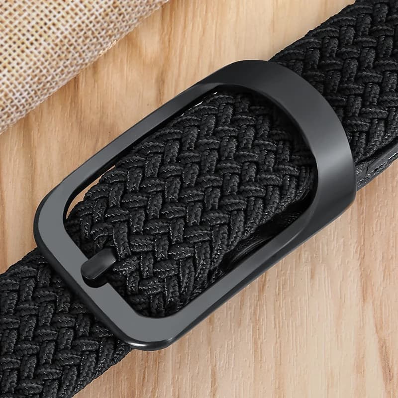 Cintura in tessuto da uomo e da donna senza punzonatura Cintura in tela elasticizzata elastica Cintura per pantaloni da studente versatile in stile coreano femminile
