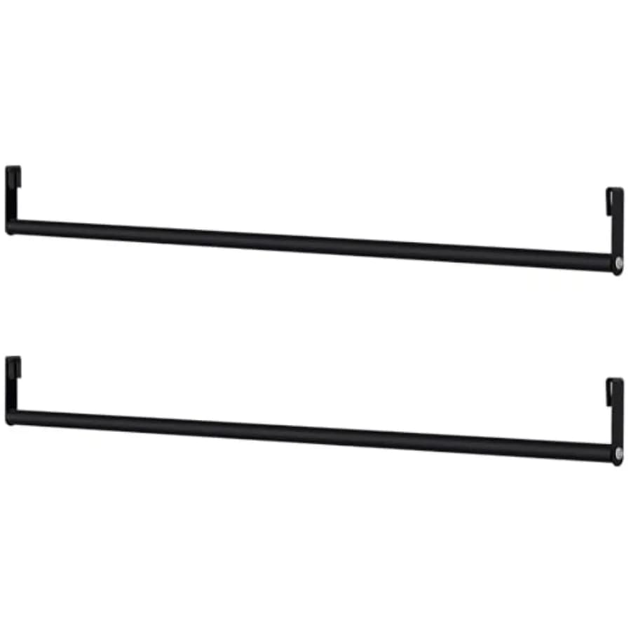Set di 2 Barre Appendiabiti per Scaffalature Metalliche, Accessori per Scaffalature Industriali, Aste Appendiabiti per Casa e Negozi