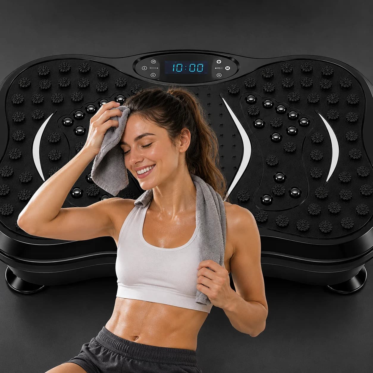 Whole Body Vibration Plate Exercise Machine, Vibration Platform Fitness Trainer with LCD Screen Remote Control, Foot Massage Nodes Home Workout Equipment for Weight Loss