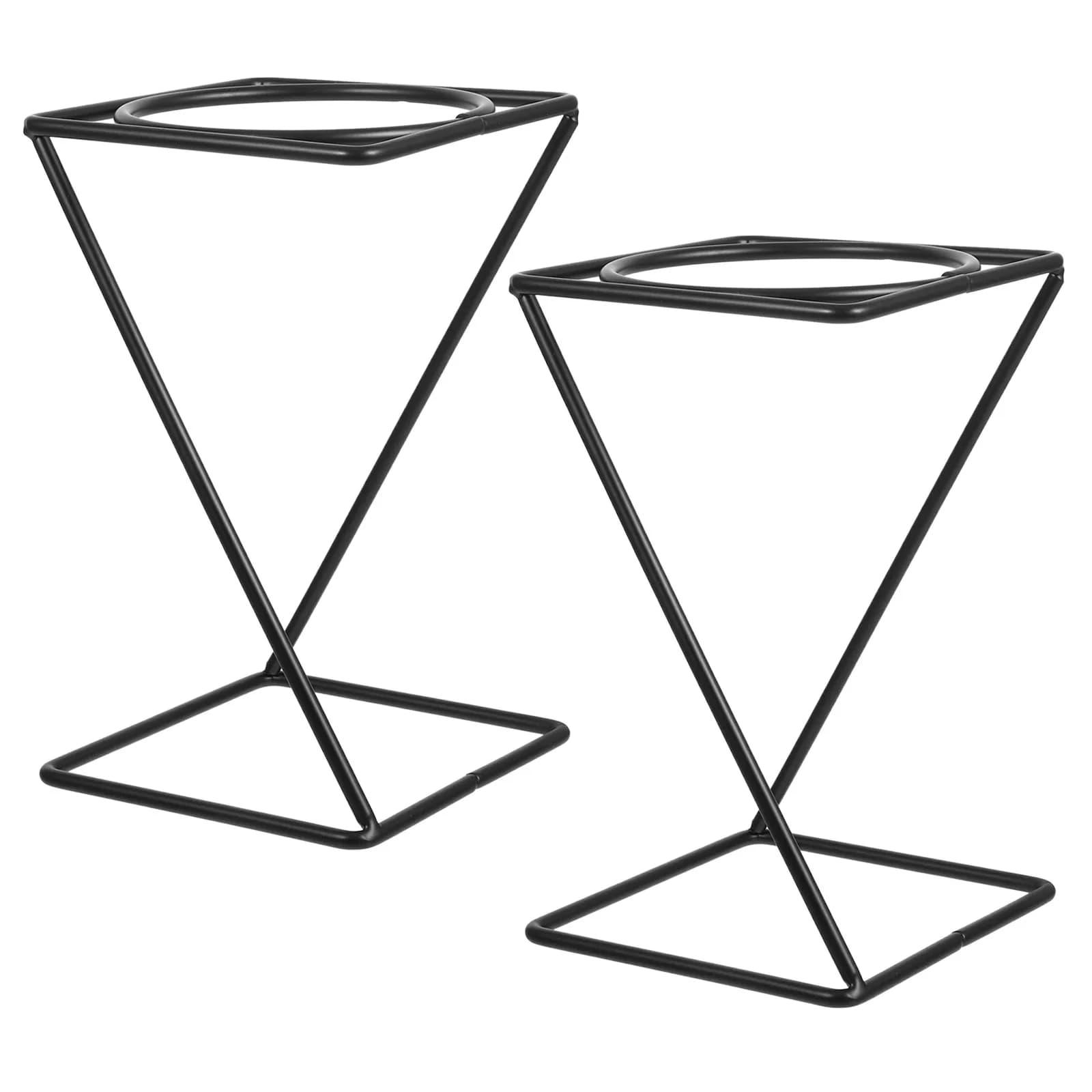 2Pcs Metal Tabletop Pizza Pan Risers Black Pizza Display Stand Dessert Tray Holder Catering Buffet Restaurant Party Serving Rack
