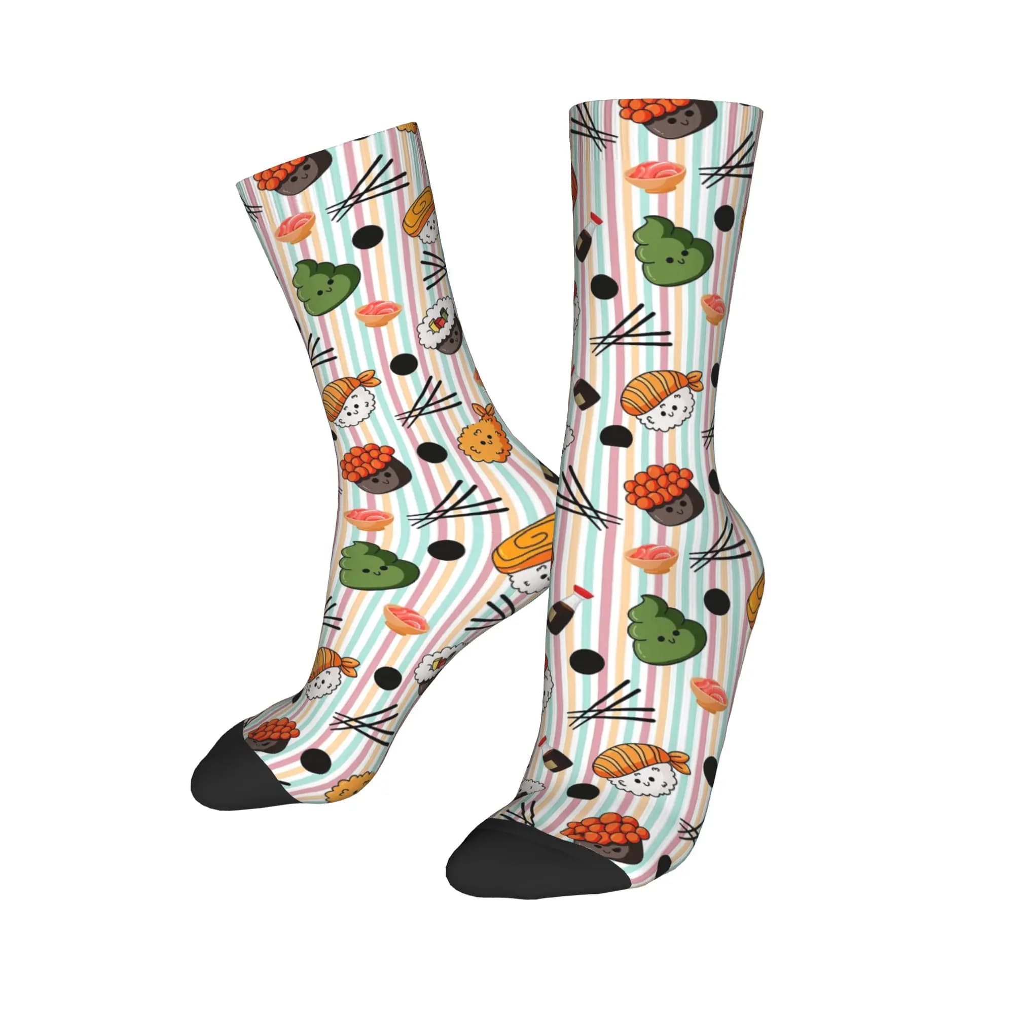 Long socks for all seasons, cute socks in Japanese sushi style, long socks Harajuku Hip Hop, accessories for men and women, Christmas gifts
