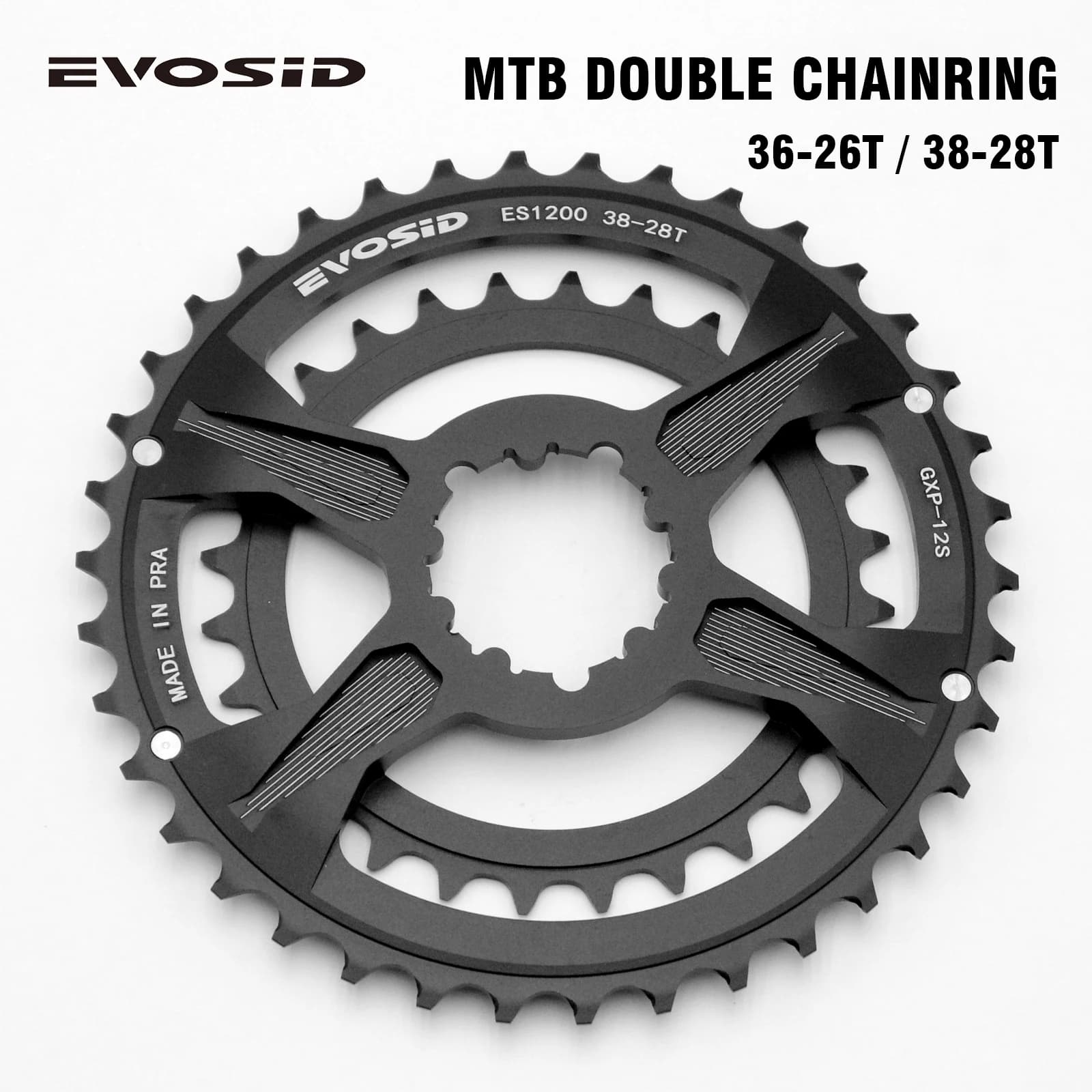EVOSID MTB Doppio Corona 36-26T 38-28T Ruota di Catena Bici Per GXP XX1 X9 XO X01 gx Eagle NX