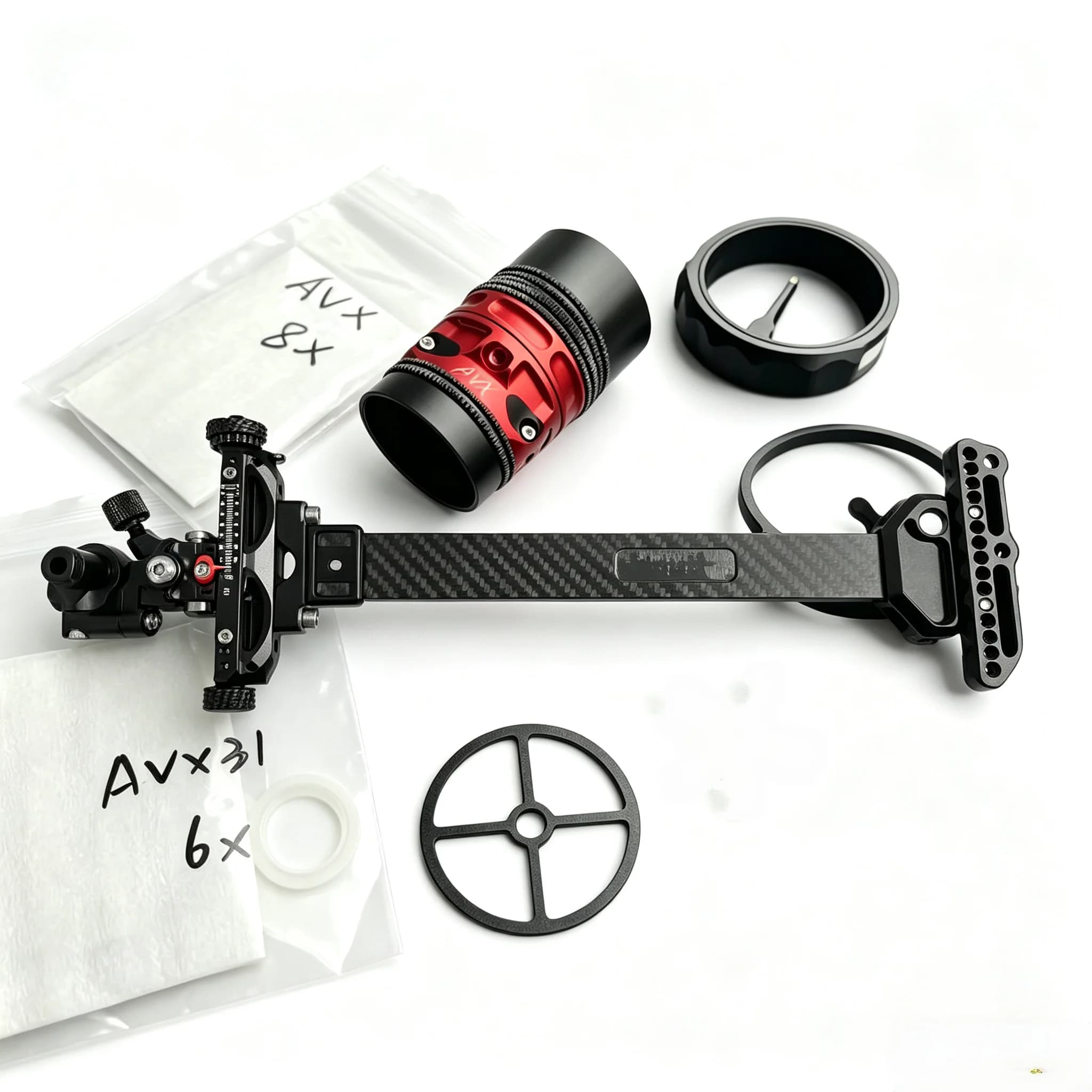 9 Inch Adjustable Compound Bow Sight Pin Carbon Fiber Frame Archery Target Shooting Sight Accessories Universal Right Left Hand