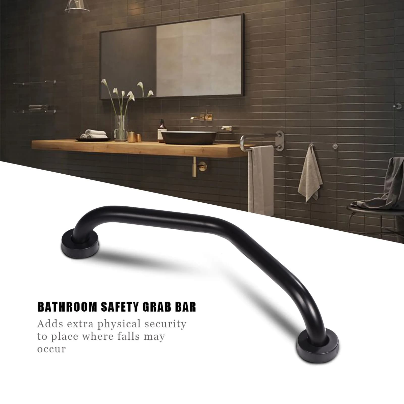 Maniglia di Sicurezza Curva per Vasca da Bagno in Acciaio Inossidabile, Barra di Supporto per Doccia, Porta Asciugamani a Parete, Maniglia per Bagno e Doccia