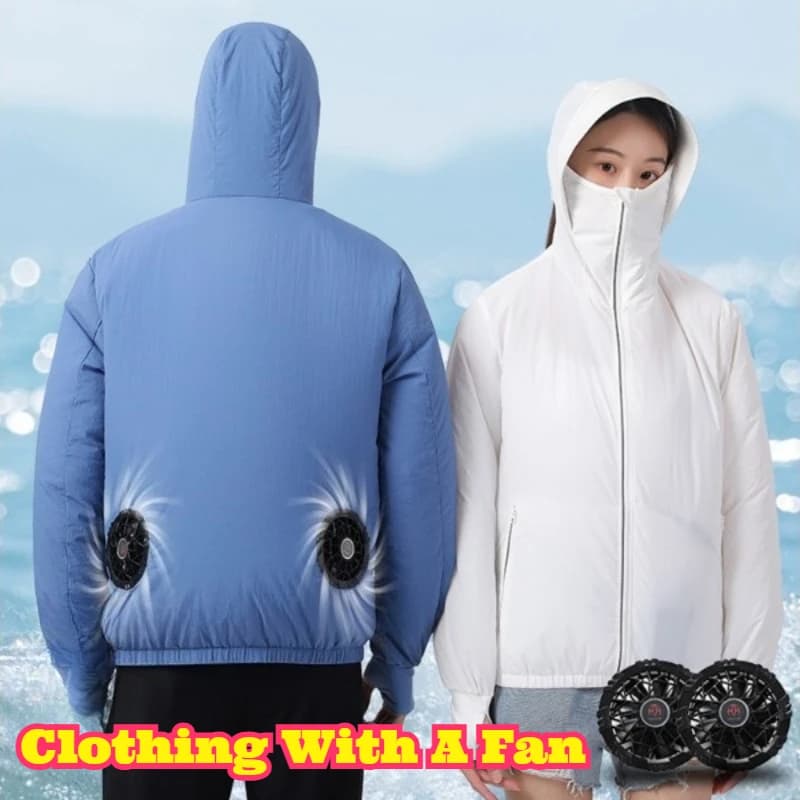 Fan Cooling Hooded Sun Protection Jacket Summer Heat Resistant Workwear Outdoor Fishing Breathable Air Condition Garment Anti UV