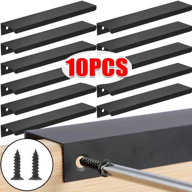 10/1PC Maniglie per mobili lunghe nascoste Maniglie per porte dell'armadio in lega di alluminio Manopole per cassetti per mobili Maniglia da cucina senza perforazione Hardware