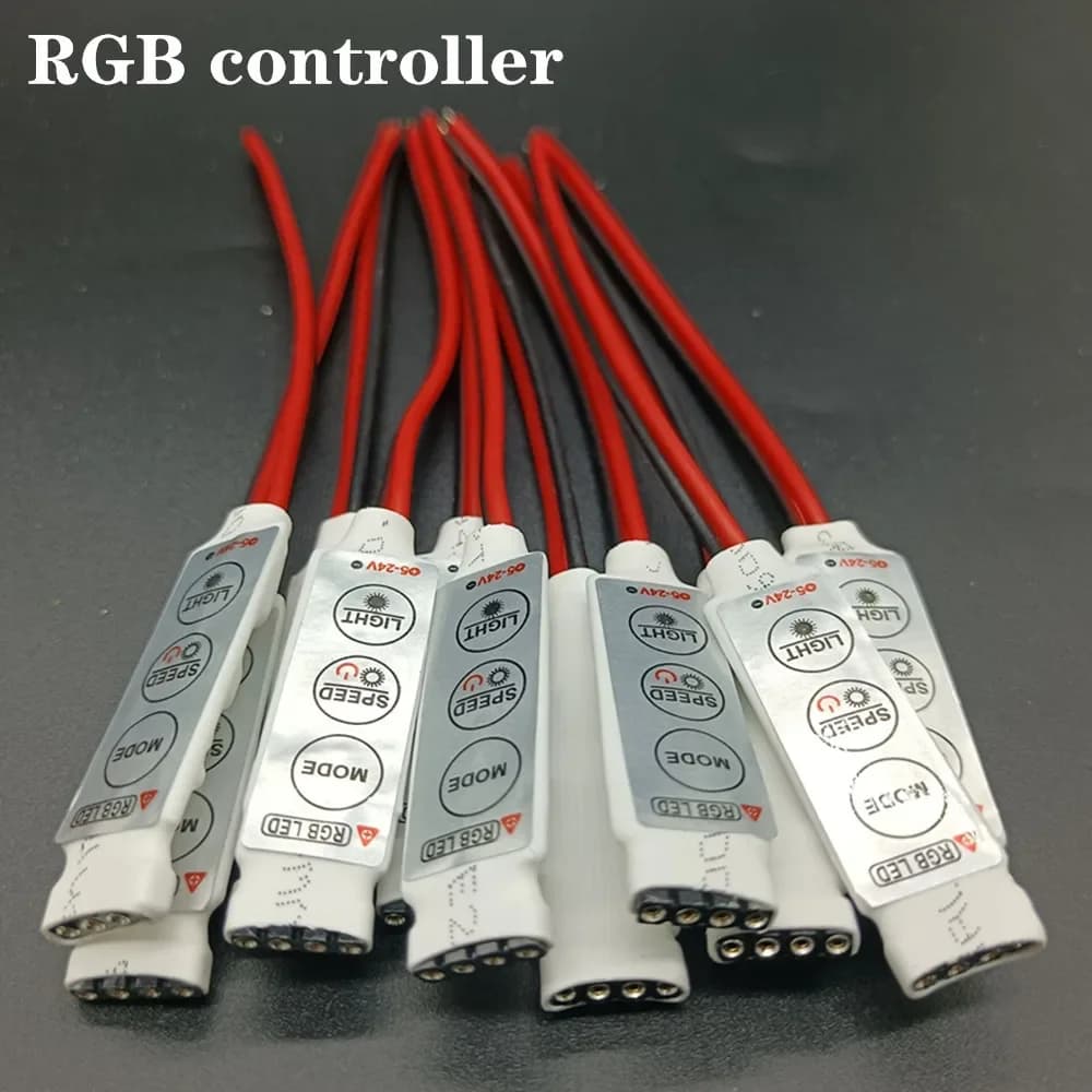 5-10PCS DC 5V-24A 3 Tasti Mini LED Amplificatore monochromRGB Controller Dimmer Driver Per 5050/3528/2835 SMD LED luci di striscia