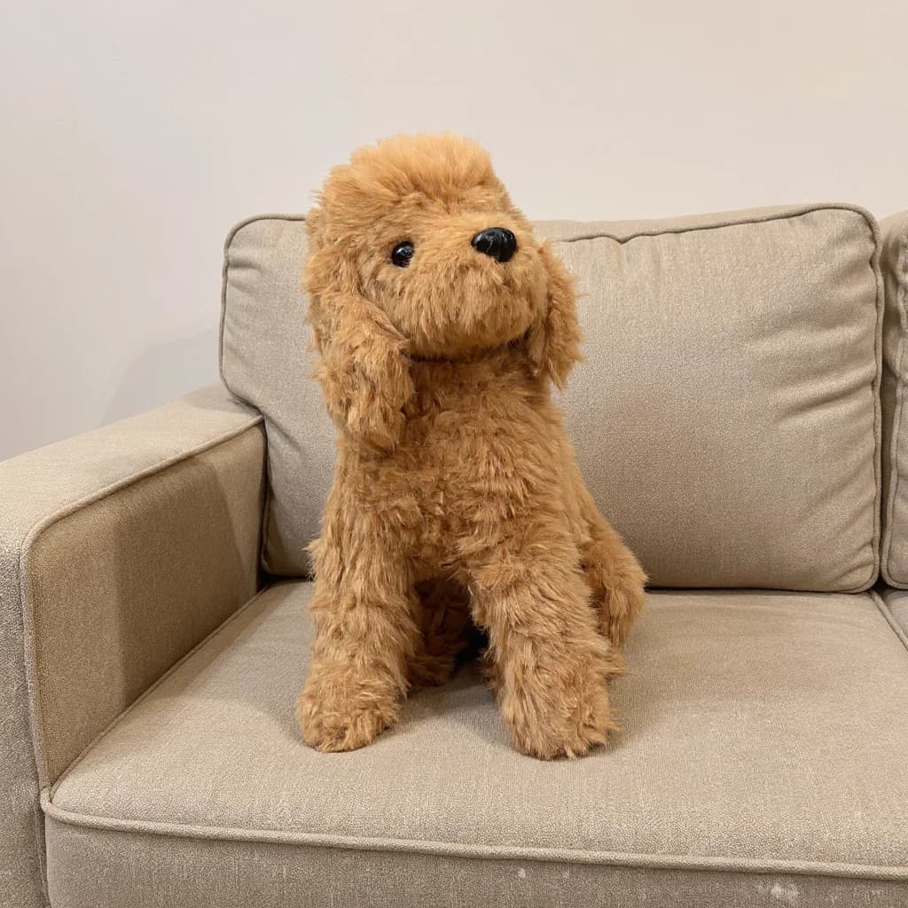 Realistico barboncino peluche simulazione bambola di cane da compagnia regalo per bambini adatto per la collezione di decorazioni domestiche