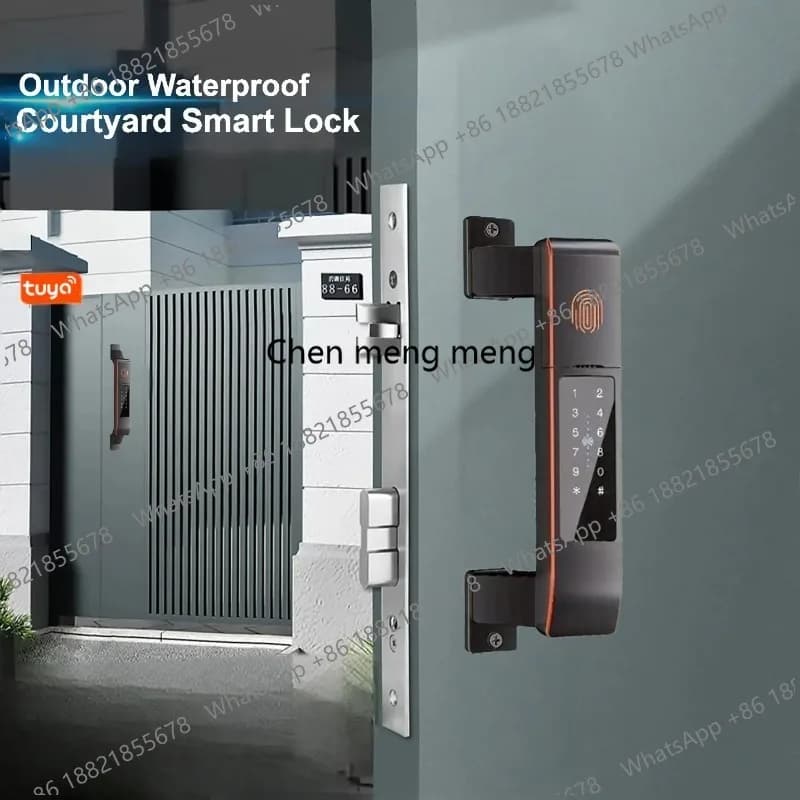 Serratura Intelligente Automatica a Doppio Lato per Porte in Legno da Esterno, Resistente al Freddo Estremo, Impermeabile e Resistente al Sole
