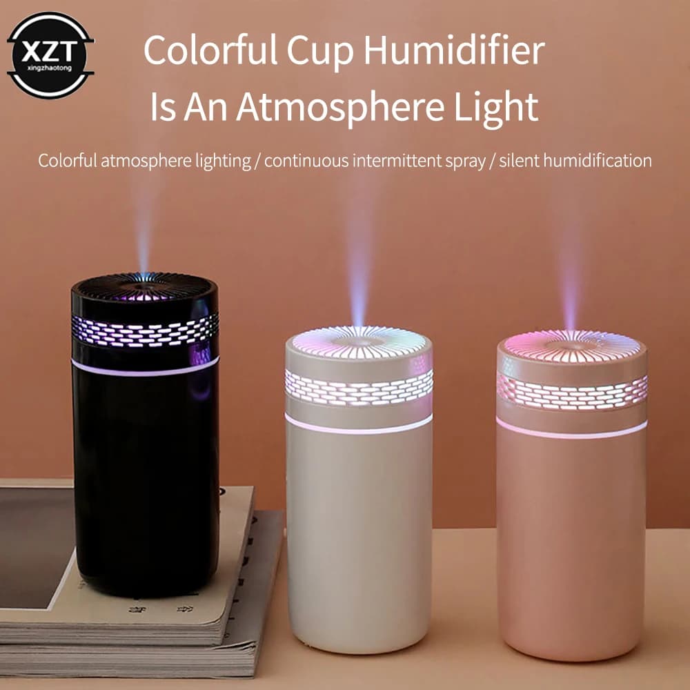 320ML Mini Auto USB Ultrasound Humidifier Essential Oil Diffuser Smart Purifier House Aroma Mist Maker LED for Home Car