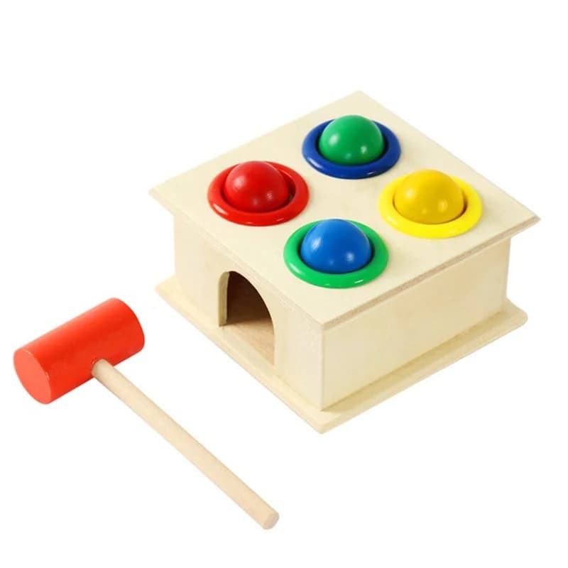 Gioco di palline da martellare in legno Knocchi giocattoli Montessori per bambini Gioco di puzzle da tavolo per ragazzi e ragazze Famiglia