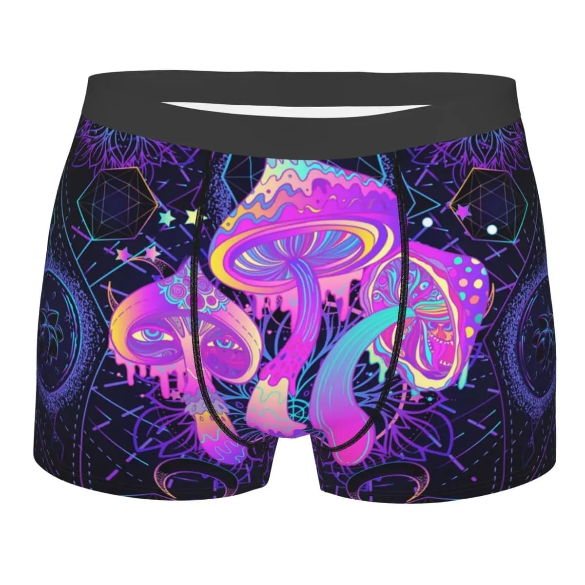 Novelty Magic Mushroom Trippy Psychedelic Neon Pastel Goth Boxers Shorts Underpants Men's Comfortable Briefs Underwear