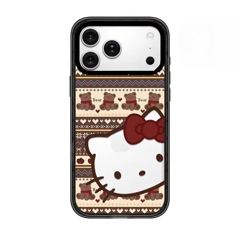 Custodia Magnetica Fashion INS Sanrio Hello Kitty per iPhone Air 17 Pro Max 16 15 14 13 con Ricarica Wireless e Protezione Anti-caduta