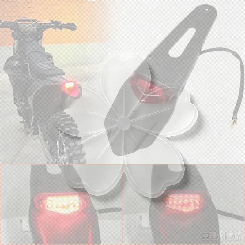 1Pcs Brake Lamp Universal Motorcycle Rear Mudguard License Plate Bracket Holder With 12V LED Taillight For Enduro Off-Road Bike