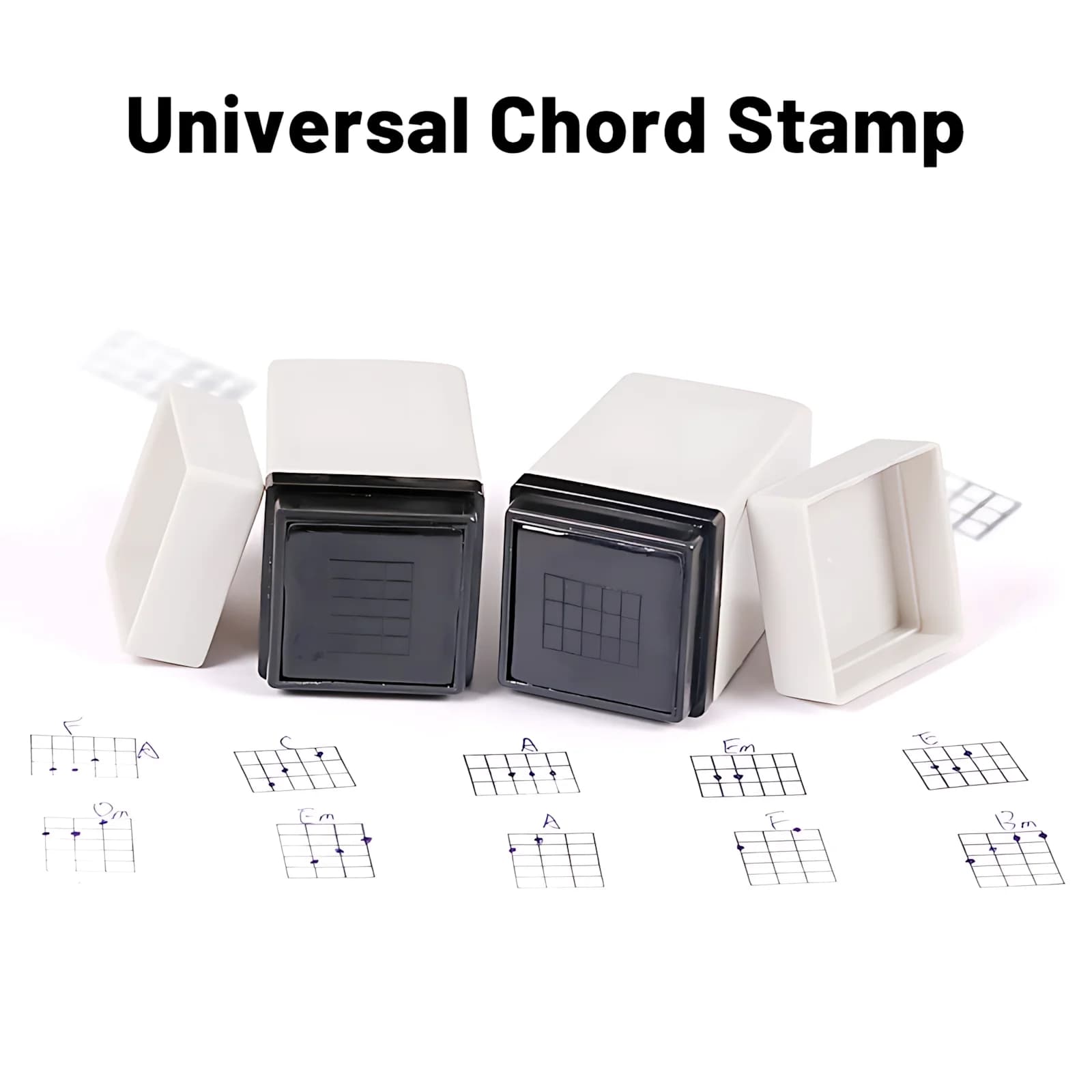 Guitar Chord Stamp Ukulele Chord Stamper, Portable Rubber Fingerboard Chord Print Stamp, Guitar Learning Practice Tool for Begin