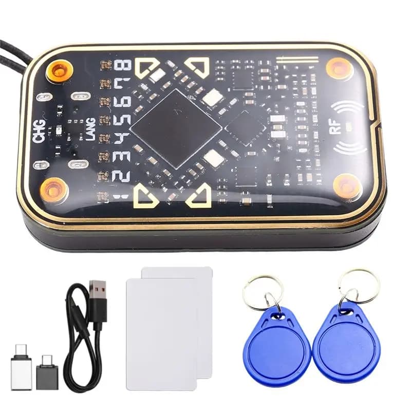 ABZZ-Chameleon Ultra V2.0 Lettore di Chip RFID Smart + 2 Portachiavi CUID/Carte UID 125Khz 13.56Mhz, Decodificatore e Duplicatore NFC