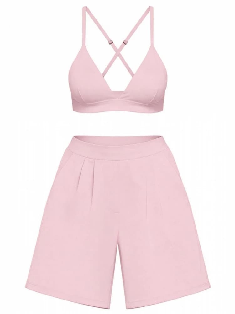 2 Piece Women Quick-Dry Sports Set V-Neck Sleeveless Top Shorts Running Fitness Workout Athletic Wear Tracksuit Sportswear