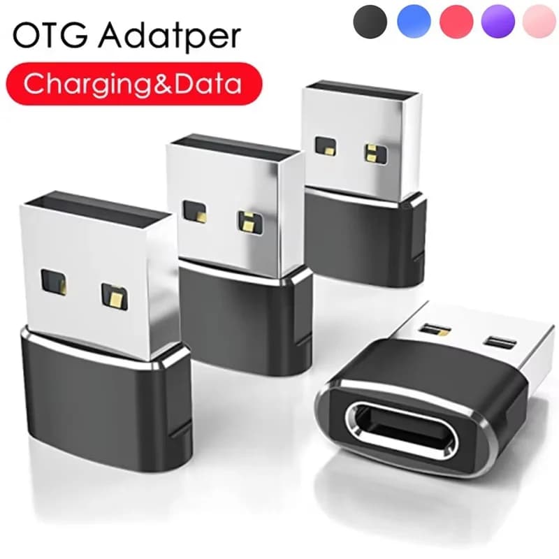 1-5pcs Type C to USB A Adapter Type C Charger Power Adapter USB to Type C Adapter For Laptops Macbook Xiaomi Huawei Mobile Phone
