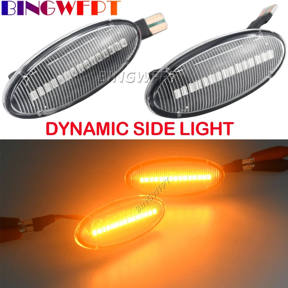 Luce Laterale Dinamica a LED per Auto Nissan X-trail T31, Qashqai J10, Cube, Juke, Leaf, Micra, Micra K13, Note E11, Indicatore di Direzione