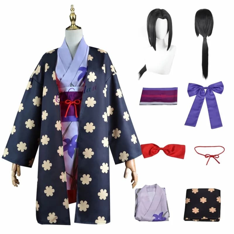 Anime Miss Allsunday Nico Robin Costume Cosplay Donna Kimono Abito Parrucca Onigashima Vestito Halloween Festa di Carnevale Vestito