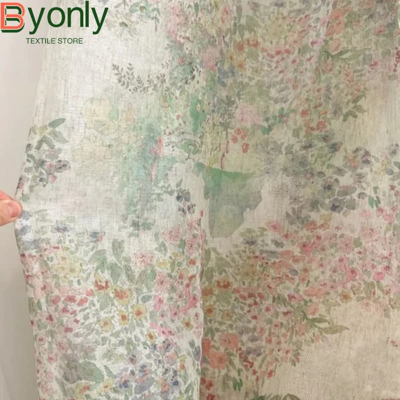 American Style Countryside Cotton and Linen Curtains Oil Paintings Colorful Jacquard Window Screens Living Rooms Bedrooms