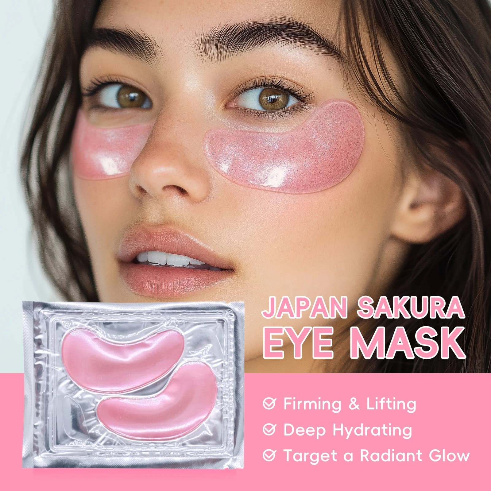 Collagen water soluble eyes mask Remove bags Dark circles Anti-wrinkle radiant Vitamin C Lifting Patch for eye care