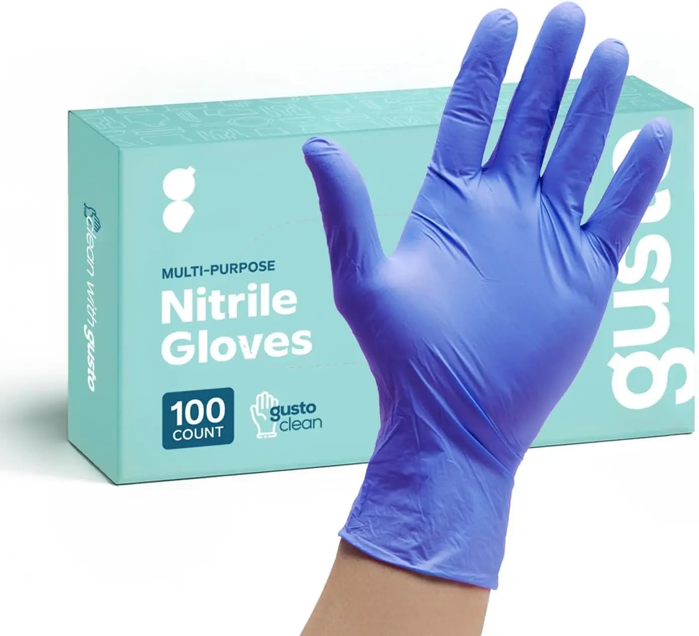 Guanti in Nitrile Blu, Guanti Monouso – 4 Mil, Senza Lattice e Gomma, Non Sterili, Senza Polvere