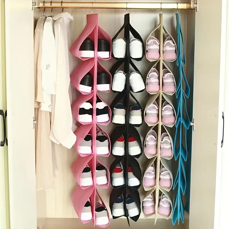 Borsa da appendere per riporre le scarpe Borsa da appendere per riporre le scarpe a 12 scomparti Armadio per la casa Borsa per scarpe da riporre multistrato in tessuto non tessuto